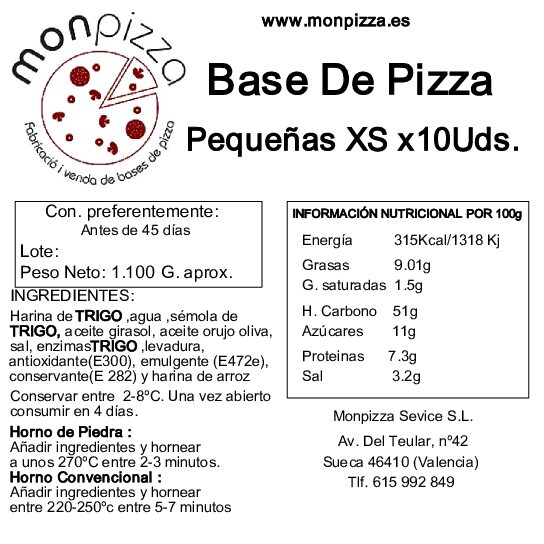Base Pizza Pequeñas XS - Imagen 4