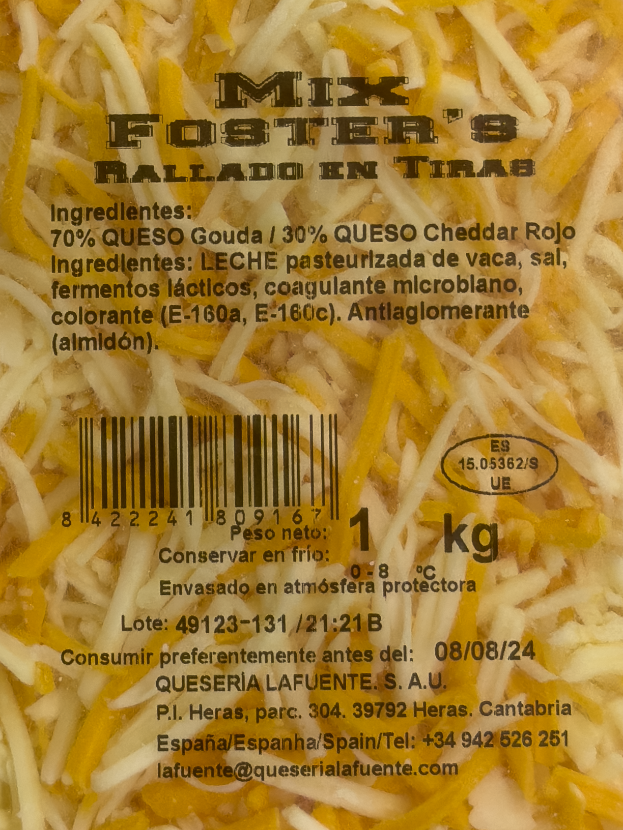 Mezcla 2 Quesos Rallado Mix Foster's - Imagen 2