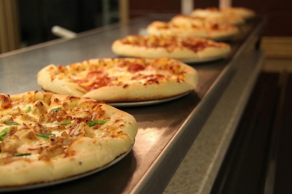 Pizzas en restaurante