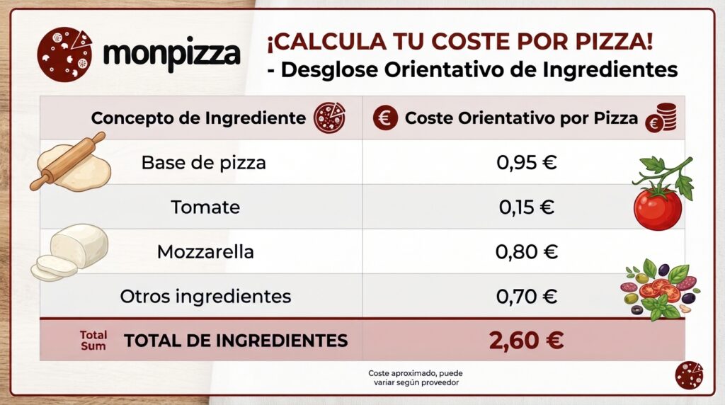 calculo de costepor pizza
